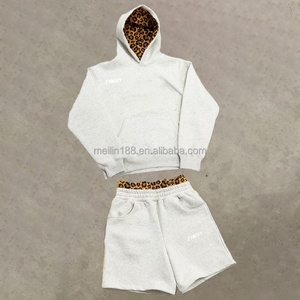 Leopard Double Waist Shorts and Hoodie Set <b>Jogging</b> <b>Suit</b> Two Piece Hoodie Shorts Set Tech Fleece Tracksuits for Men High Quality - Product Image 1