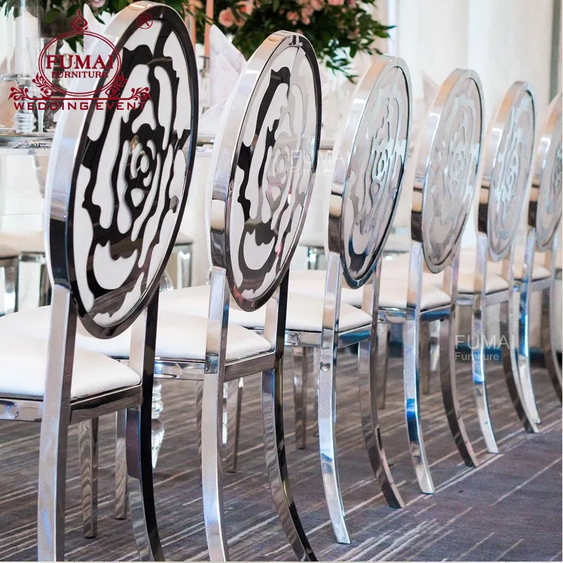 golden stainless steel romantic dubai wedding chairs with cushion