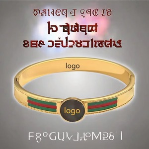 Designer Stainless Steel Bracelet for Women and Children Trendy Gold Plated Logo with Zircon for Parties and Gifts - Product Image 3