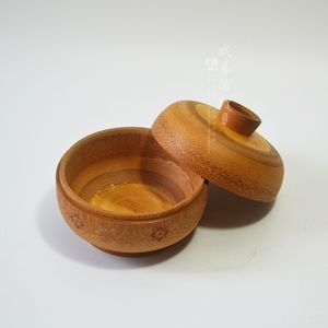 Bamboo Storage Jar With Lid 11-12*10cm Carbonized Coffee Color For Fruit Snack Candy Storage - Product Image 4