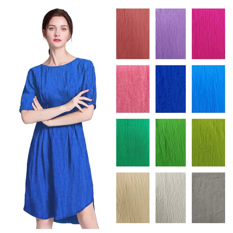 Cheap Price Custom CEY Polyester Spandex Custom Textile Fabric Stretch Crepe Dye Fabric For Clothes