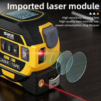 Télémètre laser, ruban de mesure de 5 m + portée laser de 40/60/100 m, grand écran, verrouillage automatique, outil de mesure multifonctionnel