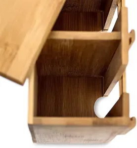 Dispensador de Bolsitas de Té Rectangular de Bambú Ecológico de Lujo, con Asa Metálica, Moderno, con 6 Compartimentos, para Almacenamiento de Alimentos - Product Image 4