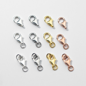 Çok boyutları altın kaplama S925 gümüş kalıcı takı bulgular istakoz pençe toka toka kolye bilezik yapımı için - Product Image 5