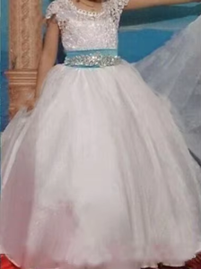 <span class=keywords><strong>Robe</strong></span> de bal princesse Morili Sweetheart à dos en dentelle, personnalisable, à manches courtes, <span class=keywords><strong>pour</strong></span> enfants, <span class=keywords><strong>robe</strong></span> de demoiselle d'honneur, MFA300 - Product Image 4