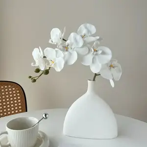 Customized High-Grade Ceramic Vase Light Luxury Phalaenopsis Artificial Flower Arrangement Living Room TV Cabinet Desktop Decor