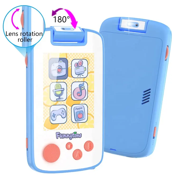 Mainan ponsel anak-anak untuk anak perempuan usia 3-6 mainan belajar layar sentuh portabel untuk 3 4 5 6 tahun anak perempuan dengan kamera kartu SD-merah muda
