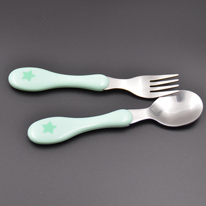 Ensemble de couverts pour enfants avec poignée en ABS, couteau, <span class=keywords><strong>fourchette</strong></span> et cuillère pour repas, vaisselle pour bébés et enfants - Product Image 4