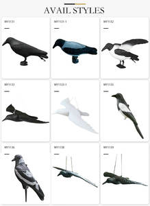 Ornement de <span class=keywords><strong>jardin</strong></span> Décor de chasse floqué détachable Statues d'oiseaux artificielles Décoratif réaliste Leurre de corbeau volant en plastique simulé - Product Image 3