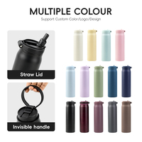 Bouteille d'eau en acier inoxydable 32 oz avec logo personnalisé, double paroi, isolée sous vide, thermos, sans BPA, anti-fuite, pour le sport et les voyages, OEM