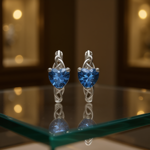 Boucles d'oreilles clous Tiffany & Co. en argent 925 avec cristaux et strass, sertissage griffe, romantiques, pour femme, usage quotidien - Product Image 2