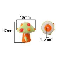 17x16mm Handbemalte Bunte Mini-Pilz-Glasperlen für Kreative Schmuckherstellung Handwerk Glasperlen