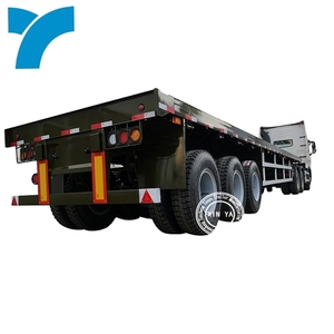 Promo Panas Semi-Trailer Flatbed Kontainer 45 Kaki, 45 Ton, 13,6 Meter, Tiga As, Sistem Suspensi Mekanis dengan Lift-Axle - Product Image 1