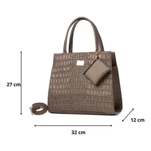 Bolso Tote de Lujo para Mujer Fana Kala, Patrón de Cocodrilo, Gran Capacidad, Casual, con Dos Correas, para Uso Diario - Product Image 4