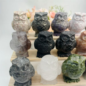 Nuevo diseño de talla de cristal artesanías piedra Natural material mixto búho para adorno - Product Image 2
