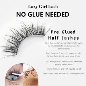 Vente en gros artisanale 100% Bande de cils adhésive sans cruauté aux animaux <span class=keywords><strong>Faux</strong></span> cils 3D étanches à presser à l'aspect naturel Bande complète - Product Image 5