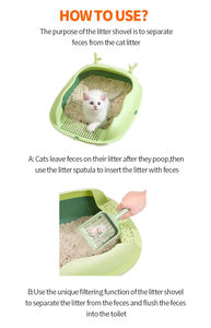 Eco-Friendly Grande Espaço Plástico Cat <span class=keywords><strong>Litter</strong></span> Colher Poop Scooper Comida Conveniente Pick-Up Kit Cat <span class=keywords><strong>Litter</strong></span> Pá - Product Image 4