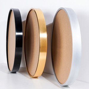 Cadre photo rond en alliage d'aluminium doré de haute qualité avec moulures en forme d'arc aux quatre coins - Product Image 3
