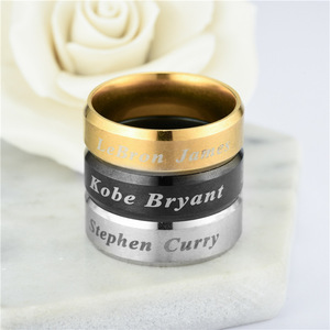 Anillo Conmemorativo de la Leyenda del Baloncesto Kobe Mamba, 6 mm de Ancho, Acabado Pulido, Acero Inoxidable para Hombre, Estilo Minimalista - Product Image 3