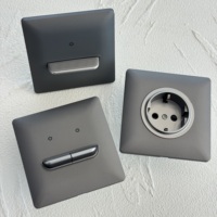 Nuevo Interruptor de Pared Mkee Ahome 16A Europeo Alemán Francés, Enchufe 13A Estándar del Reino Unido, Acabado Gris Mate Suave, Diseño Moderno