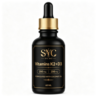 Liquide Revitalisant Corporel avec 200mcg K2 et 250mcg D3 dans de l'huile de coco pour le soutien osseux et immunitaire 50 Premium Pro Result
