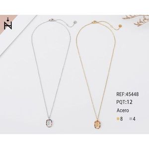 Collana con Ciondolo a R in Oro e Argento, Acciaio 45448, Set da 12 Pezzi - Product Image 1