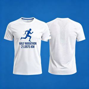 เสื้อยืดวิ่งมาราธอนพิมพ์ลายโลโก้ตามสั่งราคาถูก เสื้อยืดโฆษณาพิมพ์ลาย 3 มิติ เสื้อยืดโพลีเอสเตอร์ 100% เสื้อยืดเปล่าสำหรับงานซับลิเมชั่น - Product Image 1