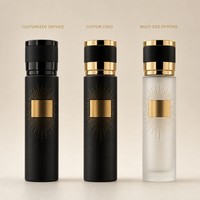 Flacon de parfum vide personnalisé en verre 250 ml bleu marine or décoratif arabe, atomiseur de luxe rechargeable en gros