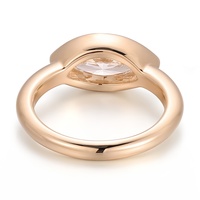 Anillo de Compromiso de Diamante Cultivado en Laboratorio con Corte Marquesa de Oro de 18k, Diseño Original, Libre de Impuestos, Producido en China para Damas