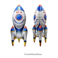 Ballon géant en aluminium en forme d'astronaute sur fusée, thème spatial, fournitures pour fêtes d'anniversaire pour enfants et garçons, certifié BSCI