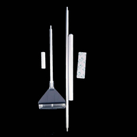 Grattoir à algues pour aquarium en verre, acier inoxydable, alliage d'aluminium, outil de nettoyage d'aquarium, outil d'angle, manche long, antirouille