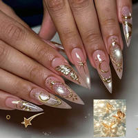 Faux ongles à presser 3D motif fleur blancs style français courts carrés 24 pièces, fabriqués à la machine et semi-artisanaux, vente en gros