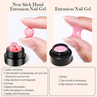 Gel de construction solide pour extension d'ongles, anti-adhésif pour les mains, gel UV 4-en-1 pour sculpture 3D/renforcement/modelage, longue durée, à retirer par trempage