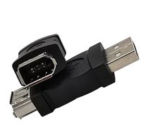 Adaptateur USB 2.0 A mâle vers Firewire IEEE 1394 6 P femelle convertisseur connecteur F/M 1394 adaptateur 6 broches femelle vers USB 2.0 mâle