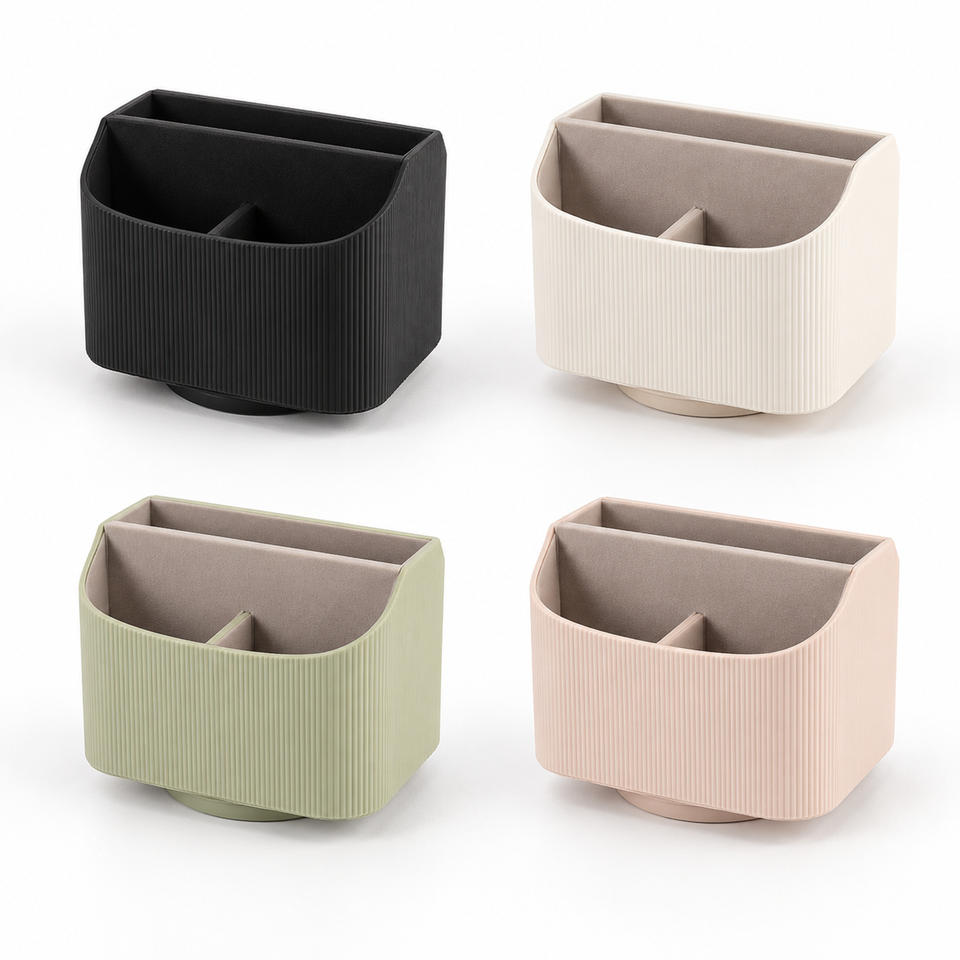 Rotating Multi Compartment Roman Column Cosmetic Stationery Remote ...
