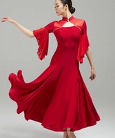 Robe de danse latine moderne pour filles et enfants FLHY0313, robe de danse salsa tango avec franges, tenue de performance de danse latine