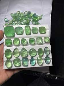 Lot de cabochons en fluorite verte naturelle, formes variées, pierres précieuses en vrac pour la fabrication de bijoux, prix en gros - Product Image 5