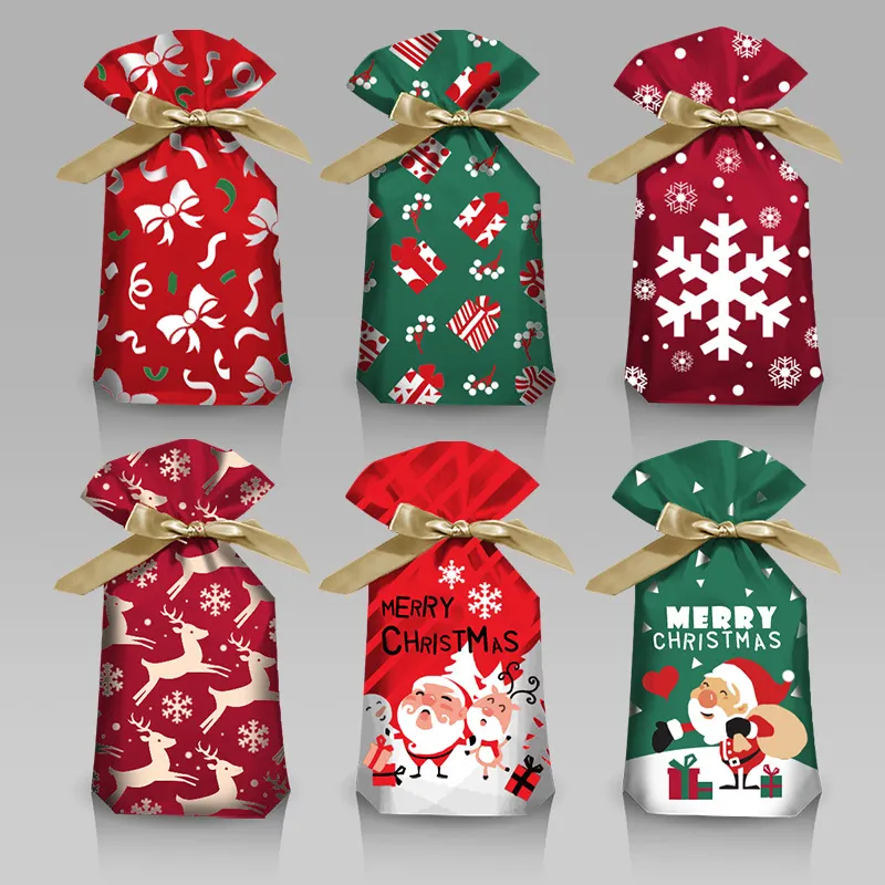 Merry Christmas Candy Bag Santa Claus Gift Snowflake Drawstring Bag Christmas decoration supplies Kids Gift Bag