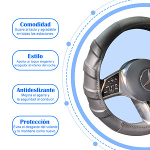 Copri volante in pelle resistente antiscivolo da 37.5 39.5cm in stile sportivo per accessori per auto per modelli BMW e up - Product Image 4