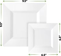 Service de vaisselle doré pour 25 invités, assiettes carrées en plastique à bord doré jetables et résistantes, ensemble d'argenterie dorée pour fête