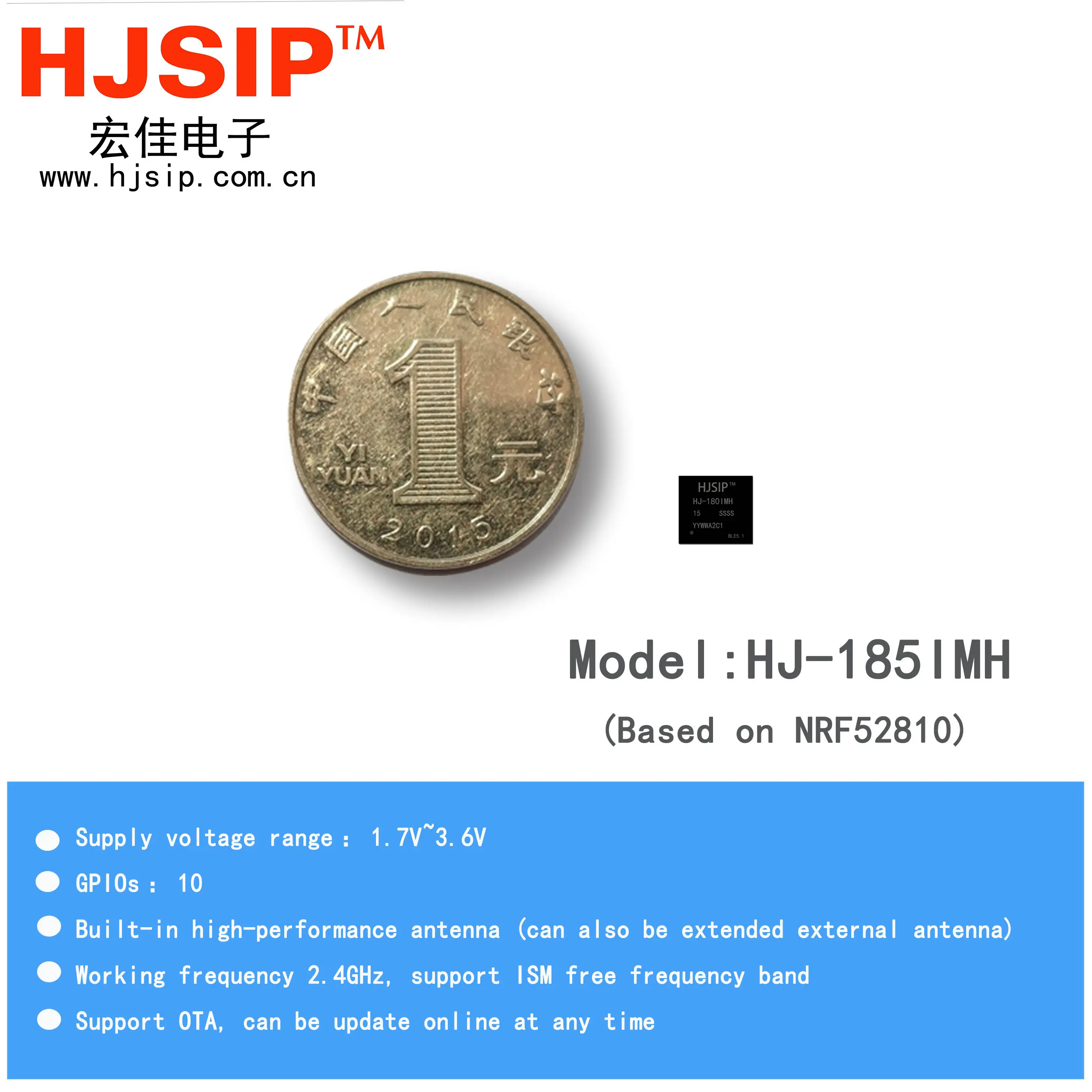 Modul Bluetooth BLE5.1 Terintegrasi HJ-180IMH-15(HJ-185IMH)