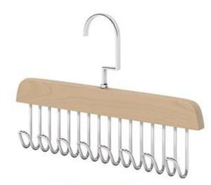 단단한 나무 + 금속 걸이 미끄럼 방지 후크 형 청바지 걸이 옷장 공간 절약 다기능 속옷 및 조끼 보관 - Product Image 5