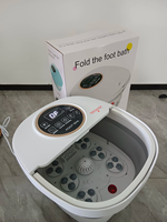 Appareil de massage des pieds portable, seau de trempage à bulles pliable, machine de massage des pieds électrique automatique à rouleaux