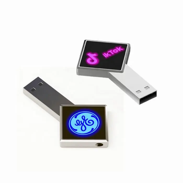 Flashdisk Logo menyala dalam gelap 128gb, pulpen drive besar dengan kunci USB, stik memori kustom untuk kantor