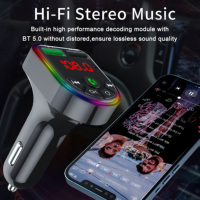 Cargador de Coche Inteligente con 2 Puertos USB, Adaptador de Carga Rápida de 3.1A, Estación de Carga con Bluetooth para Teléfono
