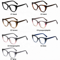 Montures optiques en acétate TR90 avec charnières métalliques à ressort, lunettes anti-lumière bleue pour femmes, monture de lunettes optiques personnalisée