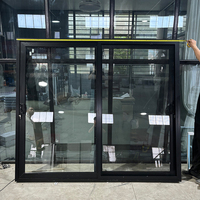 Porte coulissante en aluminium à rupture de pont thermique WEIKA série 90 noire avec poignée en D et moustiquaire coulissante, tailles personnalisées