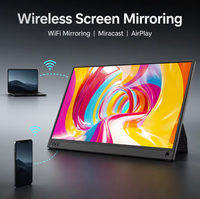 Moniteur externe IPS sans fil 15,6 pouces 1080P FHD, écran portable professionnel, batterie 8000mAh, WiFi, mise en miroir Miracast AirPlay