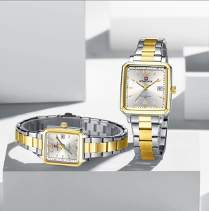 Reloj de pareja de lujo resistente al agua reloj de cuarzo moda calendario Simple fecha reloj de acero inoxidable mujeres hombres amante regalo 9252 - Product Image 4