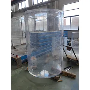 Factory customization display 650 gallon transparent cylindrique big acrylic aquarium